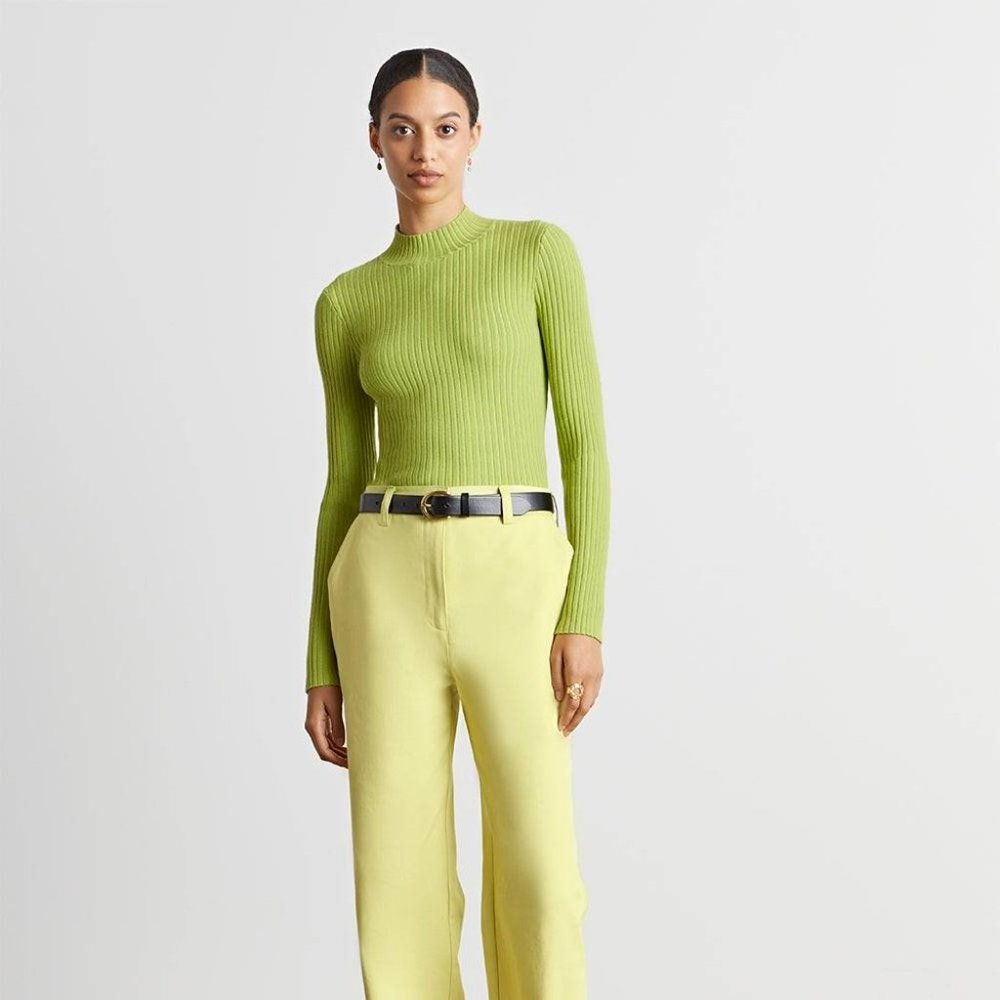 Lindsey Ribbed Mock-Neck Sweater